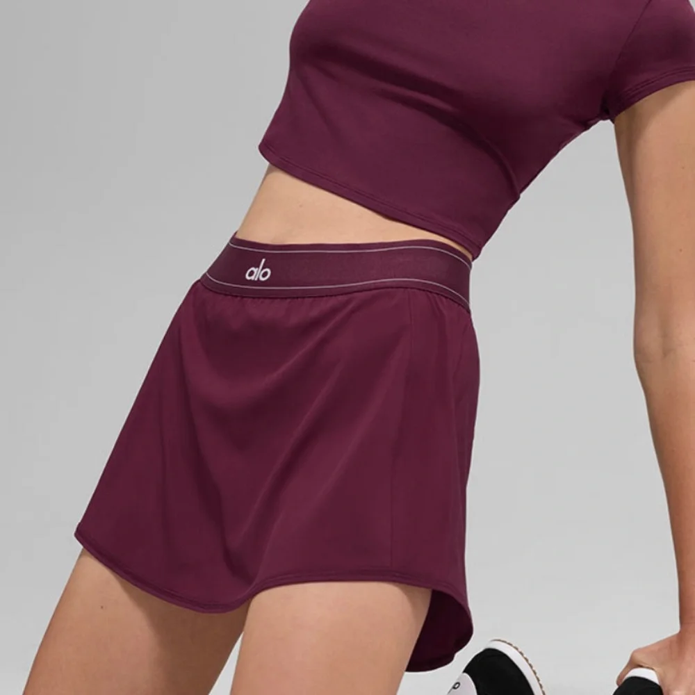 Alo Match Point Tennis Skirt NWT Burgundy